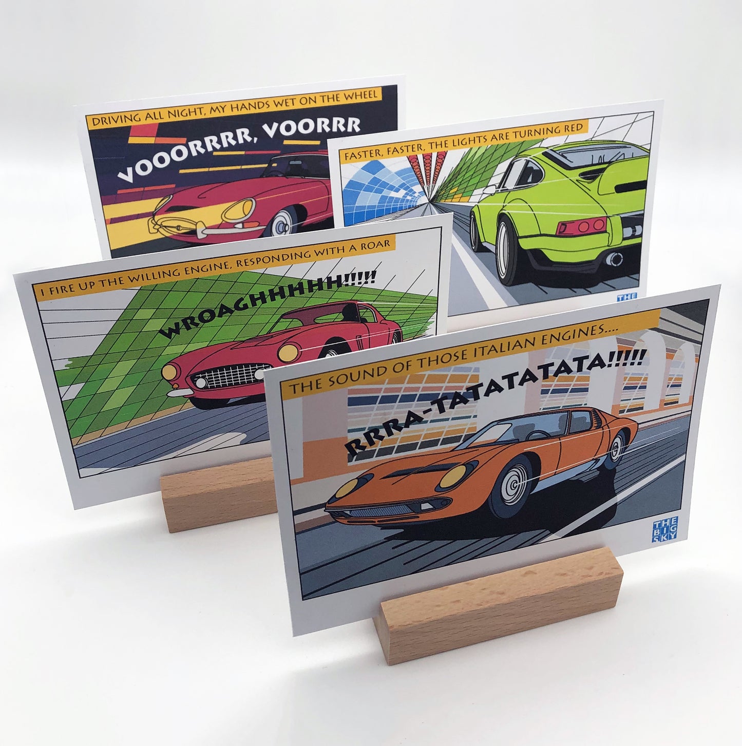 1010: Graphic cars postcard set