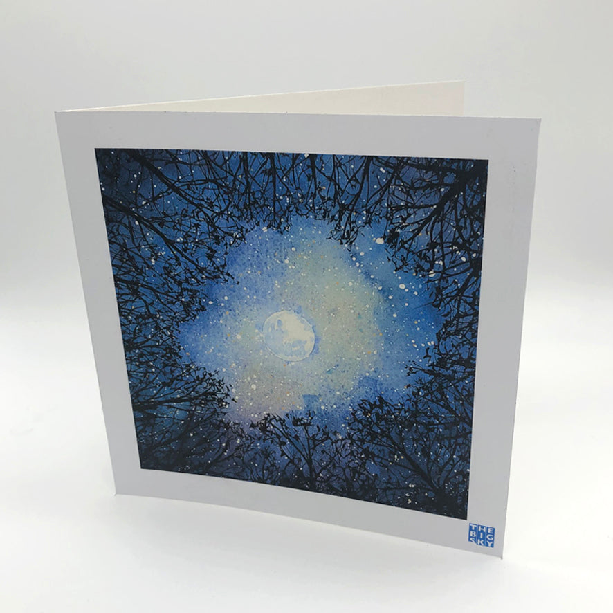 1021: 'The moonlit clearing' greetings card